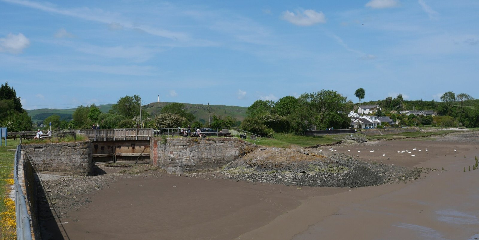 The sea lock and pier at Canal Foot.