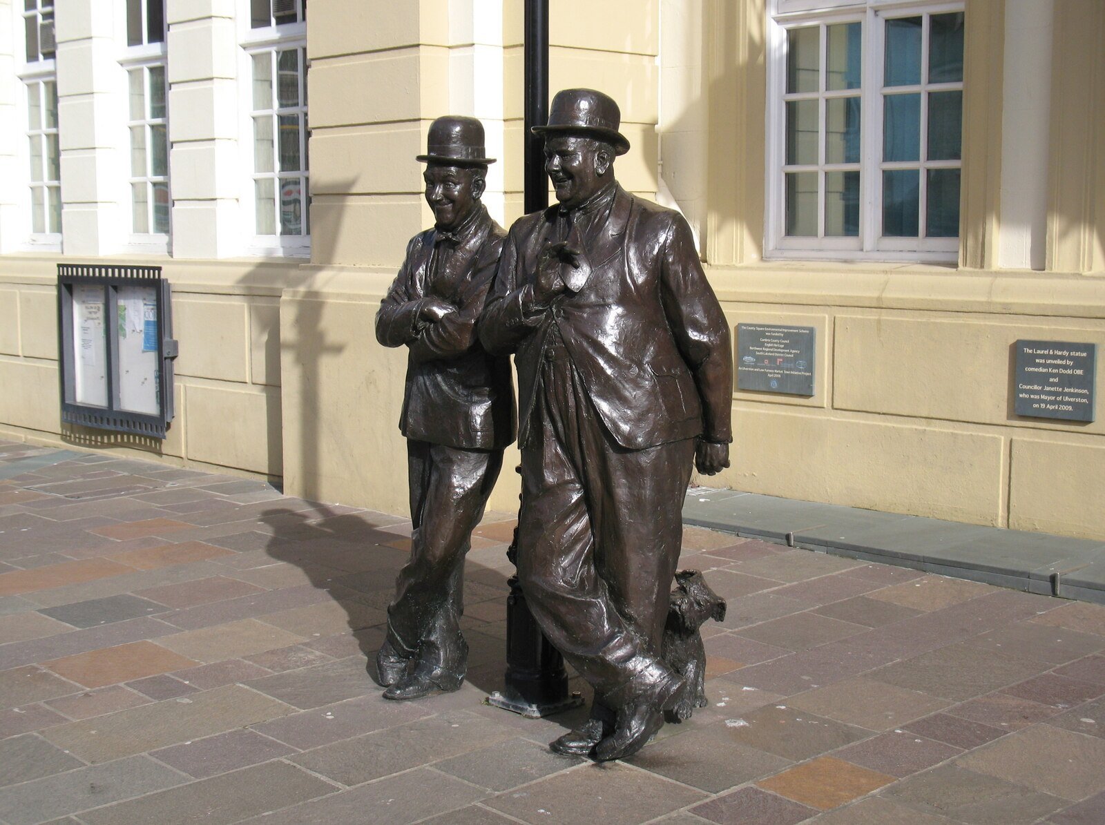 The statue of Laurel and Hardy, Ulverston.